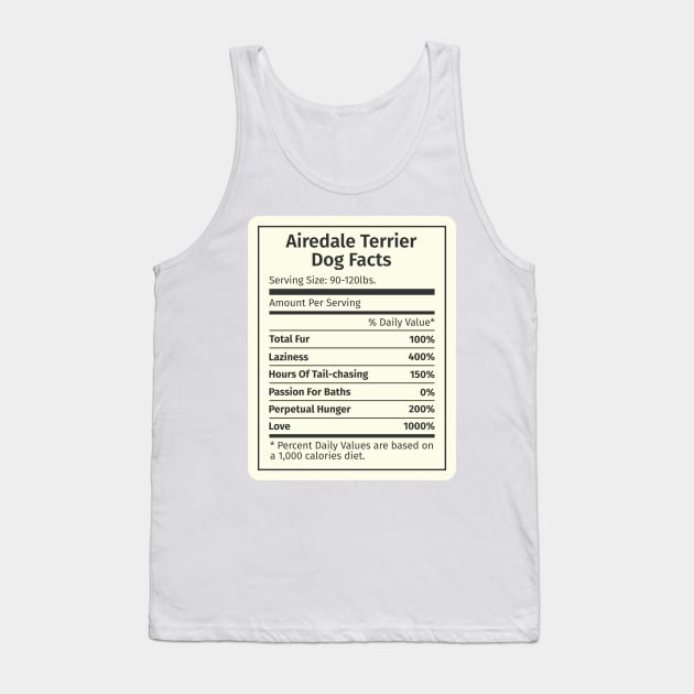 Airedale Terrier Dog Facts Tank Top by blacklines